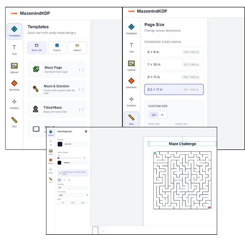 "Maze and coloring combo activity book for kids featuring simple puzzles and creative pages"