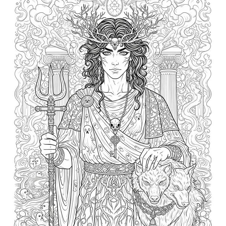 Adult coloring Greek mythology book for relaxation